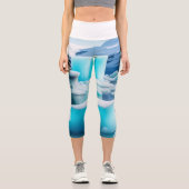 "牧草地セレニティ:ワイルドフラワーブリスデザイン" カプリレギンス (正面)