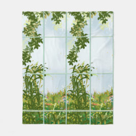 牧草地ビュー フリースブランケット