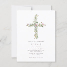 牧草地ワイルドフラワークロス確認お祝い ポストカード