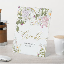 牧草地ワイルドフラワーシャワードリンクサイン