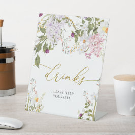 牧草地ワイルドフラワーシャワードリンクサイン 台座サイン