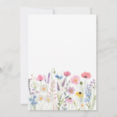 牧草地ワイルドフラワーズベビーイン開花ベビーシャワー 招待状 (裏面)