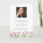 牧草地ワイルドフラワーズ葬儀写真順番 プログラム (正面)