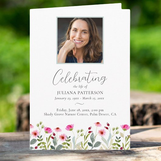 牧草地ワイルドフラワーズ葬儀写真順番 プログラム