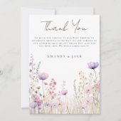 牧草地ワイルドフラワーフィールド赤ちゃんシャワーウッドランド サンキューカード (正面)