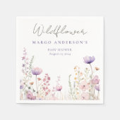 牧草地ワイルドフラワーフィールド赤ちゃんシャワーウッドランド スタンダードカクテルナプキン (正面)