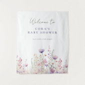 牧草地ワイルドフラワーフィールド赤ちゃんシャワーウッドランド タペストリー (正面)