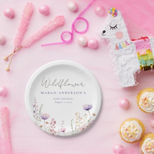 牧草地ワイルドフラワーフィールド赤ちゃんシャワーウッドランド ペーパープレート (パーティー)