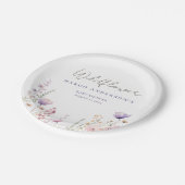 牧草地ワイルドフラワーフィールド赤ちゃんシャワーウッドランド ペーパープレート (アングル)