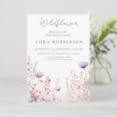 牧草地ワイルドフラワーフィールド赤ちゃんシャワーウッドランド 招待状 (スタンド正面)