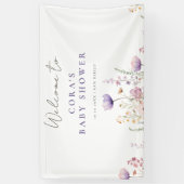 牧草地ワイルドフラワーフィールド赤ちゃんシャワーウッドランド 横断幕 (縦)