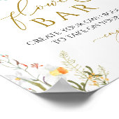 牧草地ワイルドフラワーフラワーバーシャワーサイン ポスター (角)