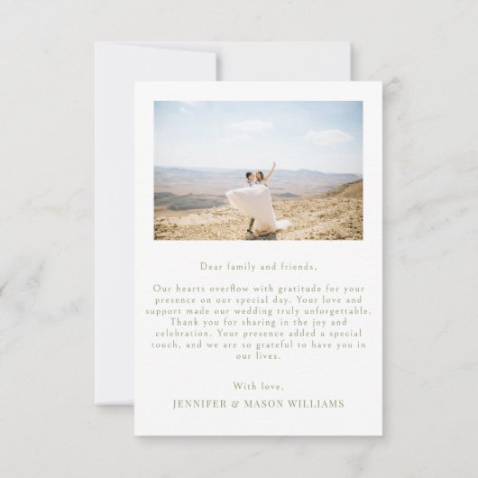 牧草地ワイルドフラワーフローラ結婚リースの写真 サンキューカード (裏面)