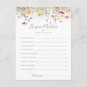 牧草地ワイルドフラワーベイビーシャワー希望&ウィッシュカード ポストカード (正面)