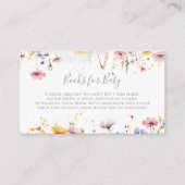 牧草地ワイルドフラワーベビーシャワーブックリクエスト エンクロージャーカード (正面)