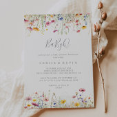 牧草地ワイルドフラワーベビーQベビーシャワーバーベキュー 招待状