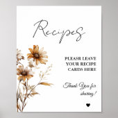 牧草地ワイルドフラワー離れズのレシピブライダルシャワー ポスター (正面)