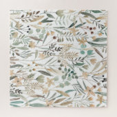 牧草地ワイルドフラワー：水彩チャーム。 ジグソーパズル (横)