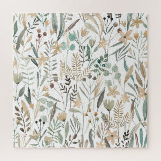 牧草地ワイルドフラワー：水彩チャーム。 ジグソーパズル