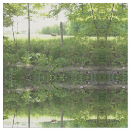 牧草地場面の生地 ファブリック