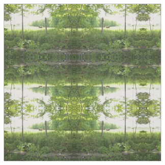 牧草地場面の生地 ファブリック