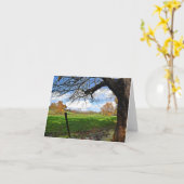 牧草地場面メッセージカード カード (黄色い花)