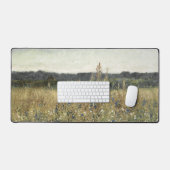 牧草地素晴らし、美術、ヴィンテージ油絵 デスクマット (キーボード&マウス)