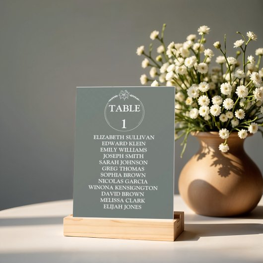 牧草地結婚の花のテーブル席表カード 案内状