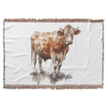 牧草地絵画の牛の水色