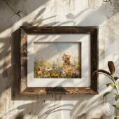 牧草地絵画野草虎野獣 ポスター