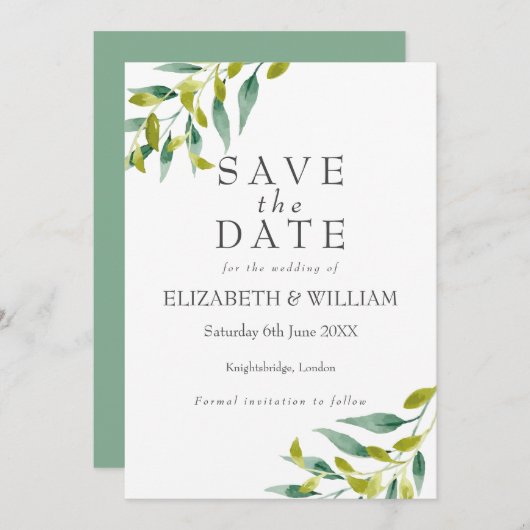 牧草地葉の緑の日を保存 カード (正面/裏面)