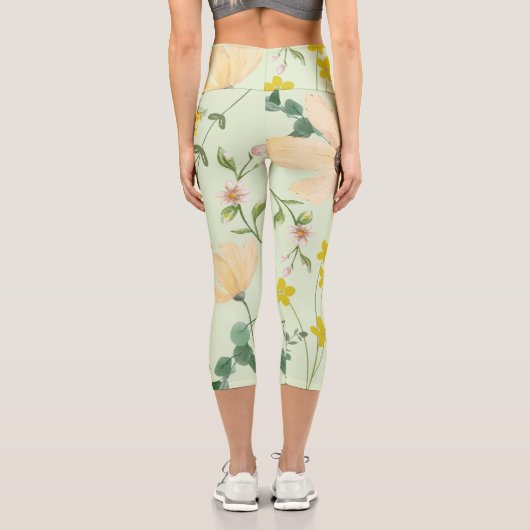 牧草地開花ハイウェイストヨガカプリス, XS カプリレギンス (裏面)
