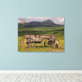 牧草地離れの中の歴史的な馬車 キャンバスプリント (インサイチュ (ウッドフロア))