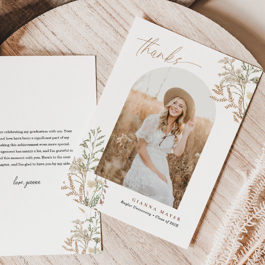 牧草植物学卒業写真ありがとう サンキューカード