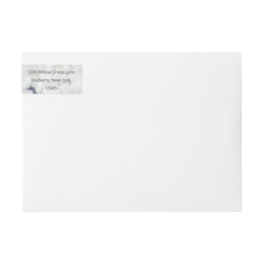 牧草歌退色フラワーズモノグラム差出人住所 ラップアラウンドラベル (正面)