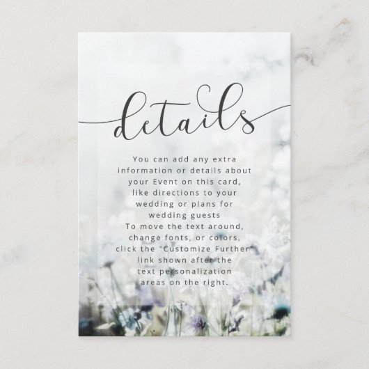 牧草歌退色野結婚花詳細 エンクロージャーカード (正面)