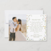 牧草花カラフル野花結婚の写真 サンキューカード (正面)