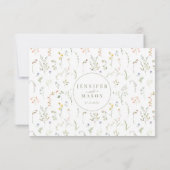 牧草花カラフル野花結婚の写真 サンキューカード (裏面)