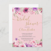 牧草花フローラブライダルシャワー招待 案内ポストカード (正面/裏面)