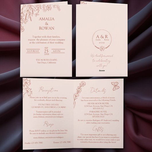 牧草花ミスティバラオールインワン結婚ズ 招待状