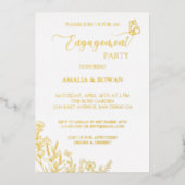 牧草花婚約パーティ 箔招待状 (正面)