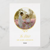 牧草花婚約パーティ 箔招待状 (裏面)