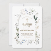 牧草花枠バプテスマ招待状 招待状 (正面)