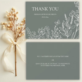 牧草花結婚のサンキューカード サンキューカード