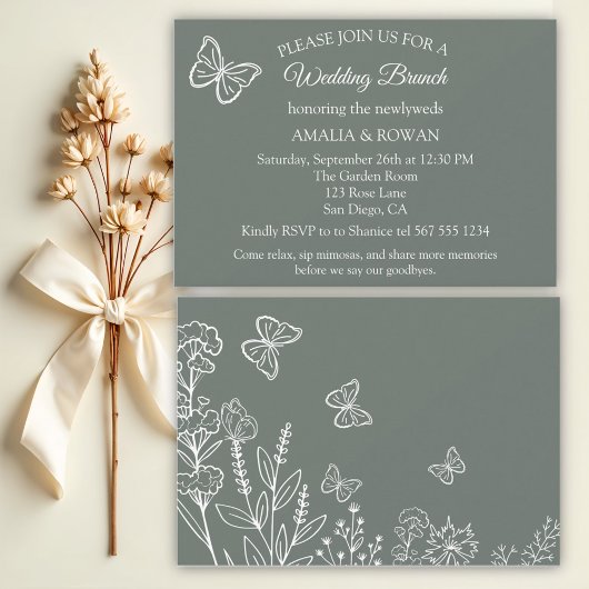 牧草花結婚のブランチ 招待状
