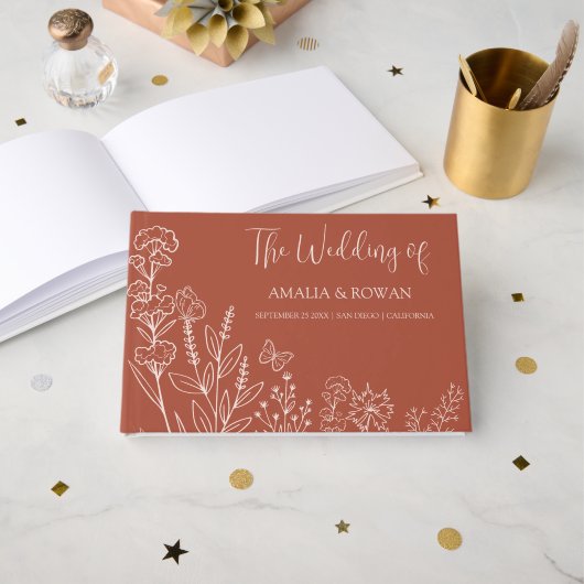 牧草花結婚の ゲストブック (正面見開き)