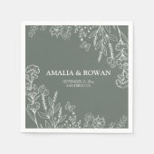 牧草花結婚名前をカスタムする スタンダードカクテルナプキン (正面)