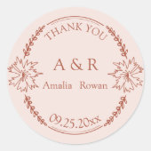 牧草花結婚式の引き出物ありがとう ラウンドシール (正面)