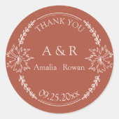 牧草花結婚式の引き出物ありがとう ラウンドシール (正面)