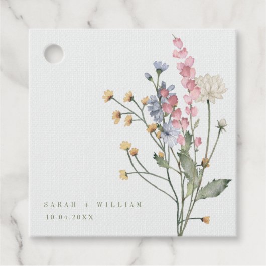 牧草花結婚式の引き出物ラベル フェイバータグ (正面)